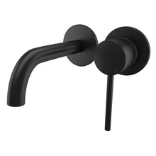 Inbouw Wastafelkraan Donna Mat Zwart SaniPro Lux Mengkraan Rond 1 Greeps 21cm Uitloop