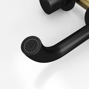 Inbouw Wastafelkraan Donna Mat Zwart SaniPro Lux Mengkraan Rond 1 Greeps 21cm Uitloop