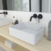 Inbouw Wastafelkraan Donna Mat Zwart SaniPro Lux Mengkraan Rond 1 Greeps 21cm Uitloop