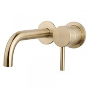 Inbouw Wastafelkraan Donna Mat Zwart SaniPro Lux Mengkraan Rond 1 Greeps 21cm Uitloop