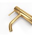SANETTI Wastafelkraan Laag Gold Geborsteld goud Mengkraan SaniPro Lux Rond 1 Greeps Opbouw