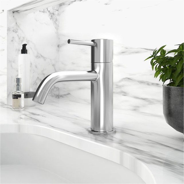 Wastafelkraan Nomi Opbouw Mengkraan Rond Glans Chroom 1 Greeps