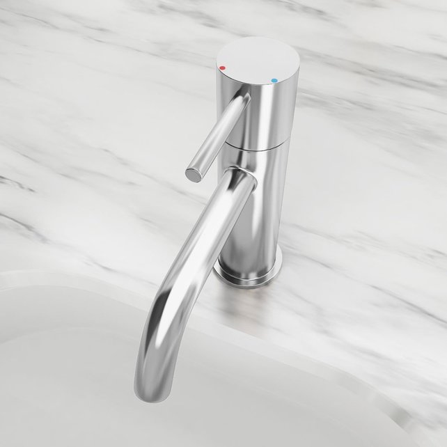 Wastafelkraan Nomi Opbouw Mengkraan Rond Glans Chroom 1 Greeps