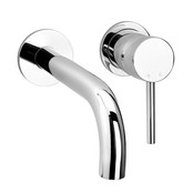 Inbouw Wastafelkraan Gold Geborsteld Goud SaniPro Lux Mengkraan Rond 1 Greeps 21cm Uitloop