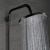 SaniPro Opbouw Regendoucheset Nomi Rond Mat Zwart 20cm Thermostaatkraan Glijstang Regendouche Handdouche