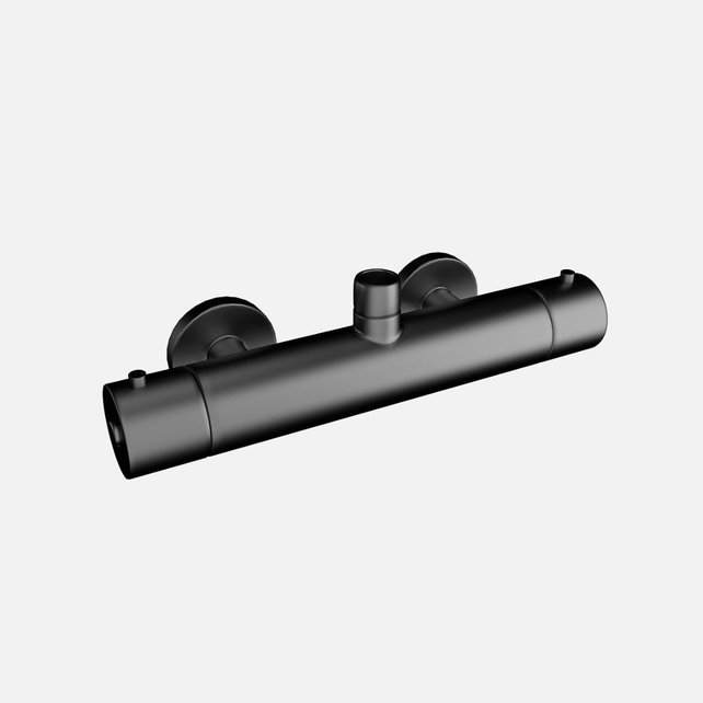 SaniPro Opbouw Regendoucheset Nomi Rond Mat Zwart 20cm Thermostaatkraan Glijstang Regendouche Handdouche