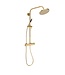 SANETTI Doucheset Nomi Opbouw Rond Geborsteld Goud 25cm Thermostaatkraan Glijstang Regendouche Handdouche