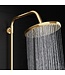 SANETTI Doucheset Nomi Opbouw Rond Geborsteld Goud 25cm Thermostaatkraan Glijstang Regendouche Handdouche