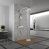 Doucheset Nomi Opbouw Rond Glans Chroom 25cm Thermostaatkraan Glijstang Regendouche Handdouche Doucheset Nomi Opbouw Rond Glans Chroom 25cm Thermostaatkraan Glijstang Regendouche Handdouche
