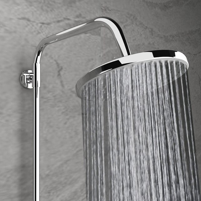 Doucheset Nomi Opbouw Rond Glans Chroom 25cm Thermostaatkraan Glijstang Regendouche Handdouche Doucheset Nomi Opbouw Rond Glans Chroom 25cm Thermostaatkraan Glijstang Regendouche Handdouche