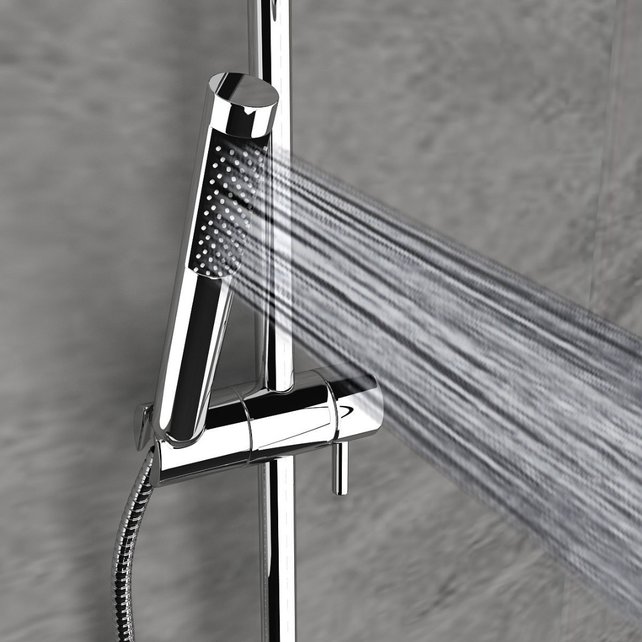 Doucheset Nomi Opbouw Rond Glans Chroom 25cm Thermostaatkraan Glijstang Regendouche Handdouche Doucheset Nomi Opbouw Rond Glans Chroom 25cm Thermostaatkraan Glijstang Regendouche Handdouche