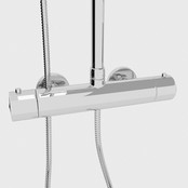 Doucheset Nomi Opbouw Rond Glans Chroom 25cm Thermostaatkraan Glijstang Regendouche Handdouche Doucheset Nomi Opbouw Rond Glans Chroom 25cm Thermostaatkraan Glijstang Regendouche Handdouche