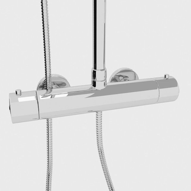 Doucheset Nomi Opbouw Rond Glans Chroom 25cm Thermostaatkraan Glijstang Regendouche Handdouche Doucheset Nomi Opbouw Rond Glans Chroom 25cm Thermostaatkraan Glijstang Regendouche Handdouche