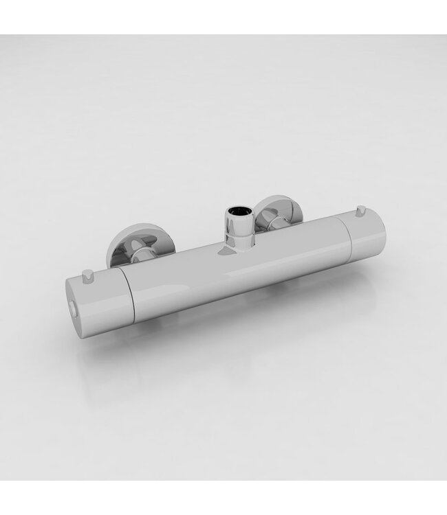 SANETTI Doucheset Nomi Opbouw Rond Glans Chroom 25cm Thermostaatkraan Glijstang Regendouche Handdouche