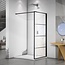 Inloopdouche Donna Mat Zwart Raster 100x200cm SaniPro Douchewand Antikalk Helderglas 8 mm Veiligheidsglas Easy Clean