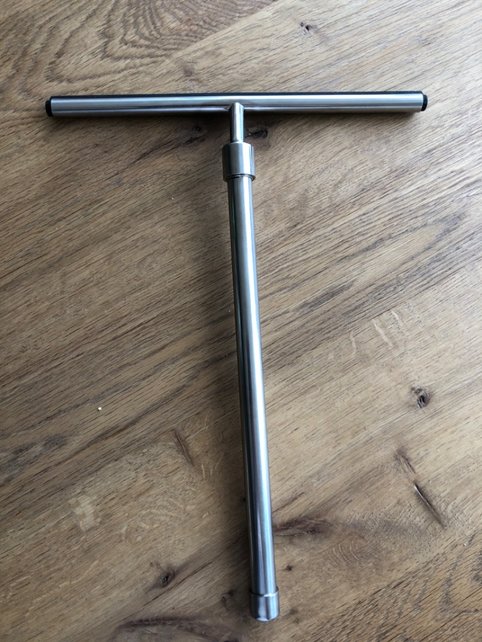 Aloni RVS Douchewisser rond Vloerwisser met muurbevestiging verlengbaar Chroom max 60cm