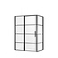 Douchecabine Collins Mat Zwart Vierkant 140x90cm Draaideur Links Antikalk Helderglas 8mm Veiligheidsglas Easy Clean
