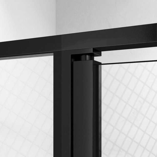 Douchecabine Collins Mat Zwart Vierkant 120x90cm Draaideur Antikalk Helderglas 8mm Veiligheidsglas Easy Clean