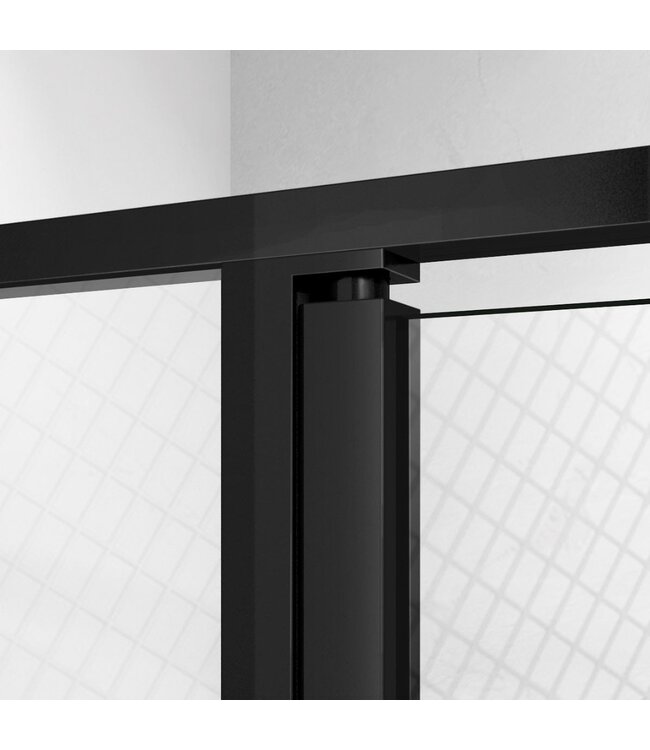 Douchecabine Collins Mat Zwart Vierkant 120x90cm Draaideur Antikalk Helderglas 8mm Veiligheidsglas Easy Clean