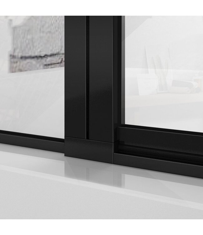 Douchecabine Collins Mat Zwart Vierkant 120x90cm Draaideur Antikalk Helderglas 8mm Veiligheidsglas Easy Clean