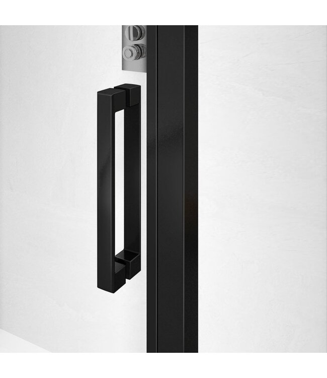 Douchecabine Collins Mat Zwart Vierkant 120x90cm Draaideur Antikalk Helderglas 8mm Veiligheidsglas Easy Clean