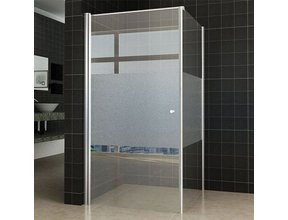 SaniPro Sofies Douchecabine Rechthoek Draaideur Linksdraaiend 70x90x200cm Antikalk Helder/Mat Glas Chroom Profiel 8mm Veiligheidsglas Easy Clean