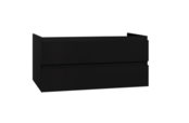 Wastafelonderkast Sally Mat Zwart 120cm 118x45,5x50cm 2x Softclose lades MDF Voorgemonteerd