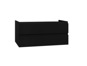 Wastafelonderkast Sally Mat Zwart 120cm 118x45,5x50cm 2x Softclose lades MDF Voorgemonteerd