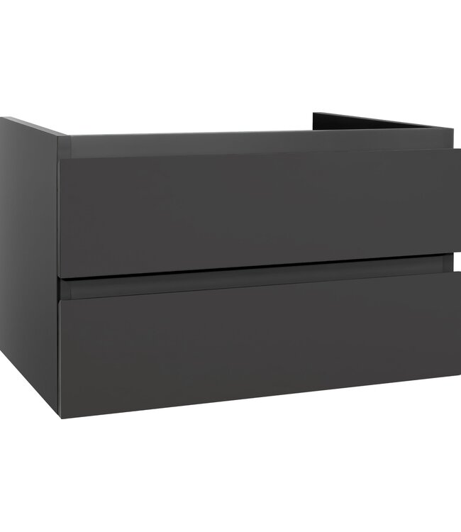 Creavit Sally Badkamermeubel Mat Grijs 80cm met keramische wastafel 2 lades Softclose