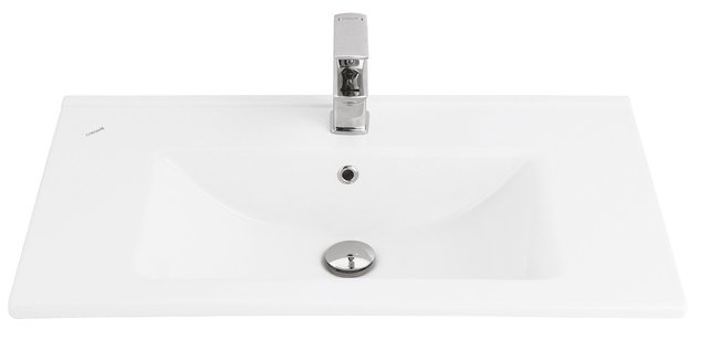 Creavit Sally Badkamermeubel Mat Grijs 80cm met keramische wastafel 2 lades Softclose