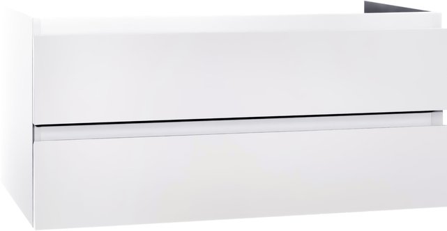 Creavit Sally Badkamermeubel Mat Wit 120cm met dubbele keramische wastafel 2 lades Softclose 2 kraangaten