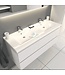 Creavit Sally Badkamermeubel Mat Wit 120cm met dubbele keramische wastafel 2 lades Softclose 2 kraangaten
