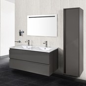 Creavit Sally Badkamermeubel Hoogglans Grijs 100cm met keramische wastafel 2 lades Softclose 1 kraangaten