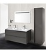Creavit Sally Badkamermeubel Hoogglans Grijs 100cm met keramische wastafel 2 lades Softclose 1 kraangaten
