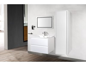 Creavit Sally Badkamermeubel 80cm Mat Wit met keramisch wastafel overloop 2 lades Softclose