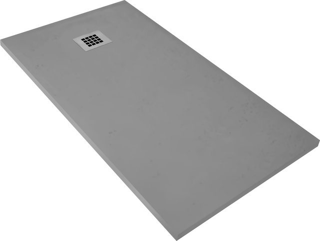 Douchevloer Medison Grijs 100x100cm Composietsteen Douchevloer Veroni SLATE 3cm (RAL7037) Antislip op maat Zaagbaar.