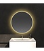 Badkamerspiegel Lara Rond 60x60cm incl Spiegelverwarming SaniPro Anti Condens Geintegreerde LED Verlichting achter Touch Schakelaar