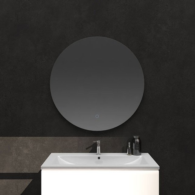 Badkamerspiegel Lara Rond 80x80cm incl Spiegelverwarming SaniPro Anti Condens Geintegreerde LED Verlichting achter Touch Schakelaar Badkamerspiegel Lara Rond 80x80cm incl Spiegelverwarming SaniPro Anti Condens Geintegreerde LED Verlichting achter Touch Schakelaar