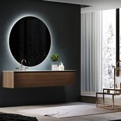 Badkamerspiegel Lara Rond 100x100cm incl Spiegelverwarming SaniPro Anti Condens Geintegreerde LED Verlichting achter Touch Schakelaar