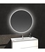 Badkamerspiegel Lara Rond 100x100cm incl Spiegelverwarming SaniPro Anti Condens Geintegreerde LED Verlichting achter Touch Schakelaar
