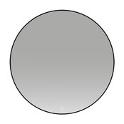 Badkamerspiegel Lara Rond Zwart 80x80cm Geintegreerde LED Verlichting Touch Schakelaar Badkamerspiegel Lara Rond Zwart 80x80cm Geintegreerde LED Verlichting Touch Schakelaar