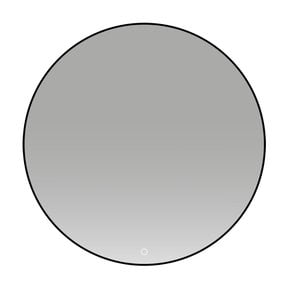 Badkamerspiegel Lara Rond Zwart 80x80cm Geintegreerde LED Verlichting Touch Schakelaar