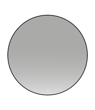 Badkamerspiegel Lara Rond Zwart 80x80cm Geintegreerde LED Verlichting Touch Schakelaar
