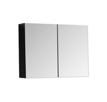 Spiegelkast Zwart Mat 100x70x16cm SaniPro Black Diamond MDF twee deuren