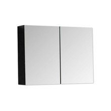Spiegelkast Zwart Mat 100x70x16cm SaniPro Black Diamond MDF twee deuren