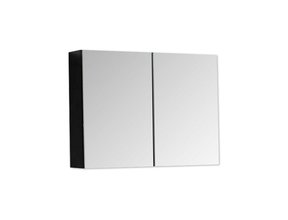 Spiegelkast Zwart Mat 100x70x16cm SaniPro Black Diamond MDF twee deuren