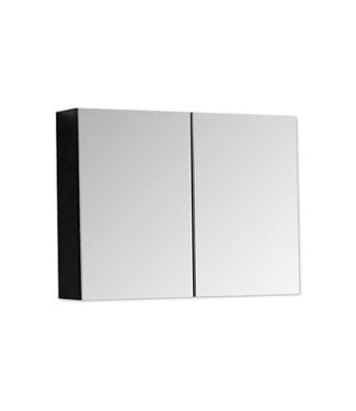 SANI-SUPPLY Spiegelkast Zwart Mat 100x70x16cm SaniPro Black Diamond MDF twee deuren