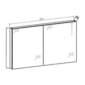 Spiegelkast Zwart Mat 100x70x16cm SaniPro Black Diamond MDF twee deuren Spiegelkast Zwart Mat 100x70x16cm SaniPro Black Diamond MDF twee deuren