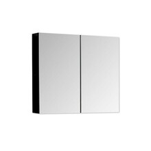 Spiegelkast Zwart Mat 100x70x16cm SaniPro Black Diamond MDF twee deuren