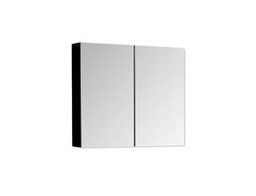 Spiegelkast Zwart Mat 100x70x16cm SaniPro Black Diamond MDF twee deuren